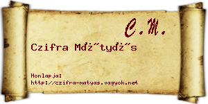 Czifra Mátyás névjegykártya